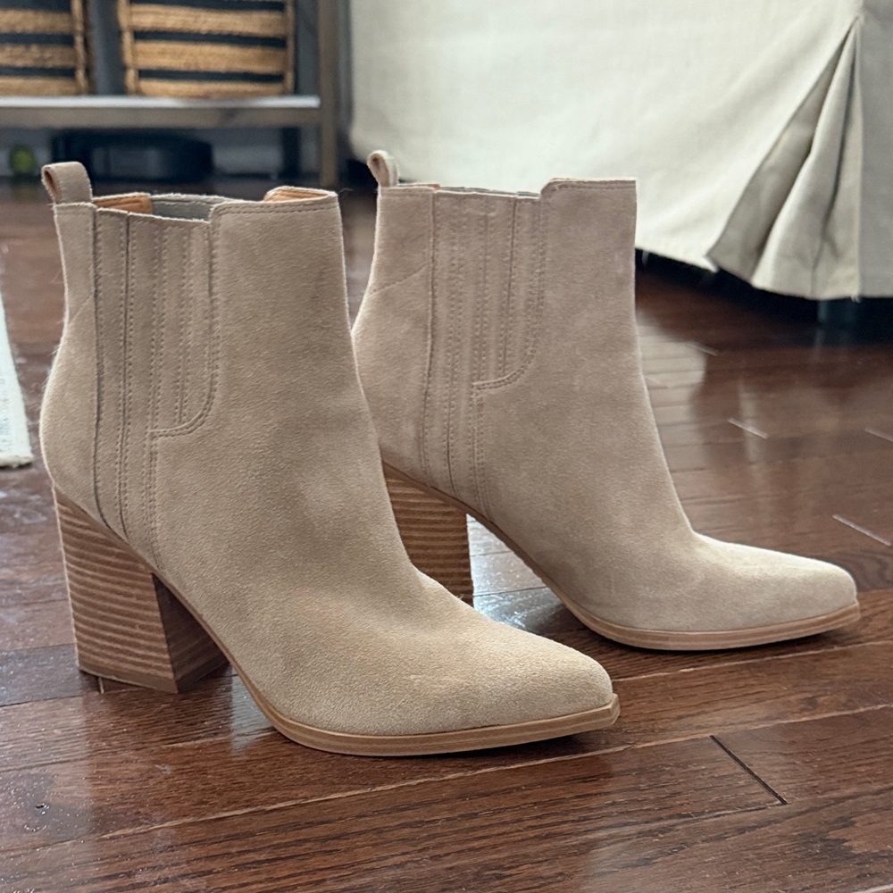 Marc Fisher Tan Suede Ankle Boots